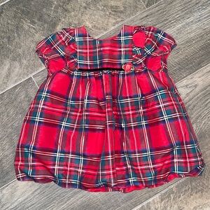 Pastourelle by Pippa & Julie Red Plaid Bubble Holiday Dress with Leggings